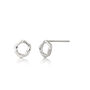 Twig Circle Stud Earrings In Sterling Silver Small, thumbnail 2 of 4