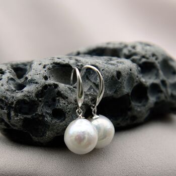 Baroque Pearl Sterling Silver Hook Earrings, 3 of 12