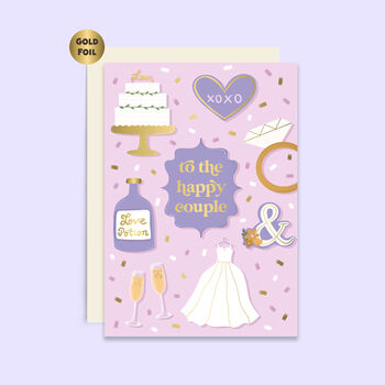 To The Happy Couple Wedding Card | Gold Foil, 3 of 3