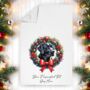 Personalised Dog Christmas Wreath Tea Towel, thumbnail 7 of 12