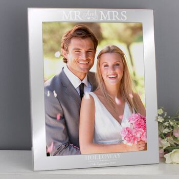 Personalised Mr And Mrs 8x10 Silver Photo Frame, 3 of 6