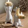 Set Of Two White King Mouse Tea Light Holders, thumbnail 1 of 2