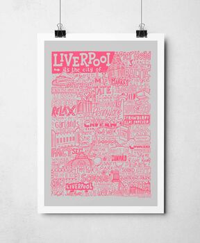 Liverpool Landmarks Typography Print Poster, 5 of 12