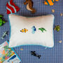 Children's Ocean Embroidered Oblong Nursery Cushion, thumbnail 3 of 5