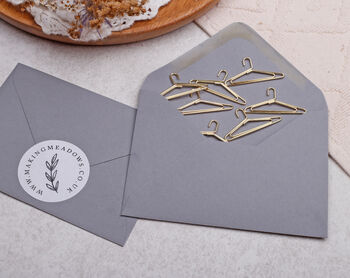 Gold Paper Clips Clothes Hanger, Metal Paperclip For Wedding Or Office Stationery, 2 of 2