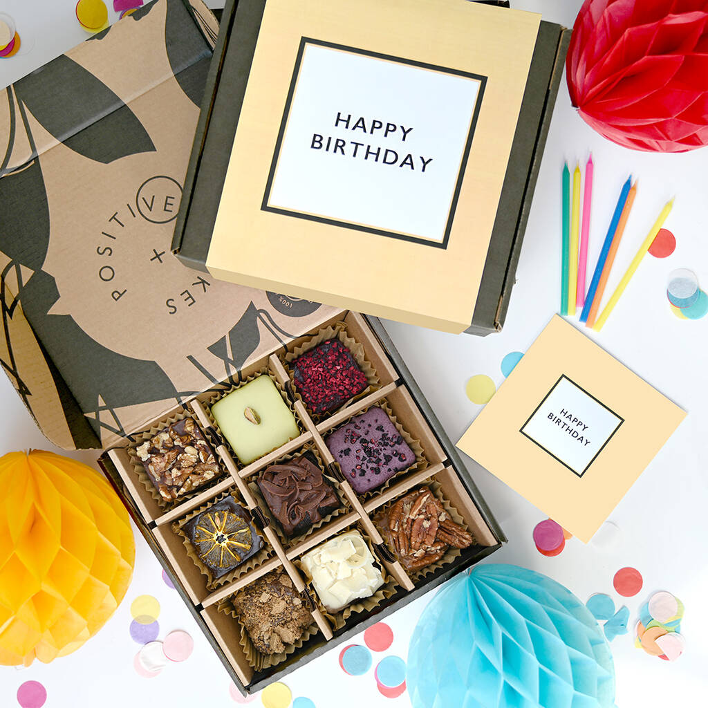 Birthday Artisan Brownie And Blondie Collection | Box Of Nine | Perfect Birthday Gift, 1 of 3