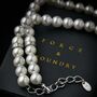 Men's 10mm Shell Pearl Necklace Silver Clasp, thumbnail 8 of 8