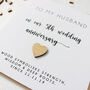 5th Wooden Anniversary Card For Husband/Wife/Couple, thumbnail 3 of 10