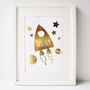 Personalised Gold Foil Rocket Print, thumbnail 2 of 4
