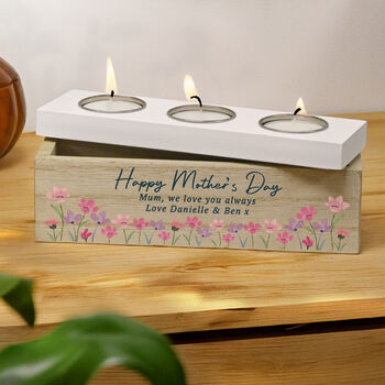 Personalised Floral Tea Light Box For Mum, 2 of 4