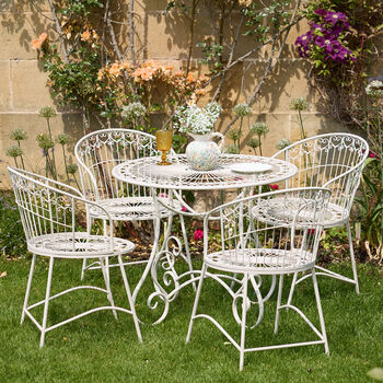 Vintage Cream Two Person Garden Bistro Set, 3 of 9