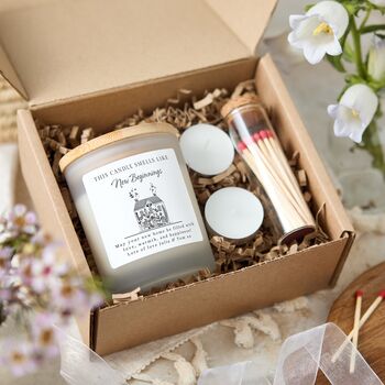 New Home Gift, New Beginnings Personalised First Home Candle, 3 of 6