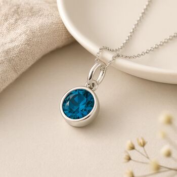 Personalised December Birthstone Necklace In Sterling Silver, 3 of 11