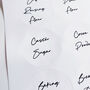 Large Round White Script Waterproof Personalised Labels, thumbnail 8 of 8
