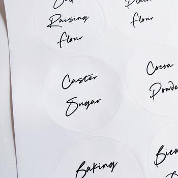 Large Round White Script Waterproof Personalised Labels, 8 of 8