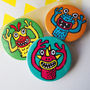Funny Finger Monster Party Bag Badge Set, thumbnail 1 of 3