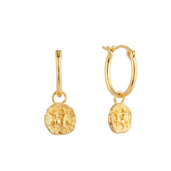 18ct Gold Plated Star Sign Charm Hoop Earrings, 11 of 12