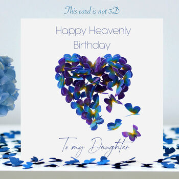 Our /My Daughter Butterfly Heavenly Birthday Heart Card, 2 of 12
