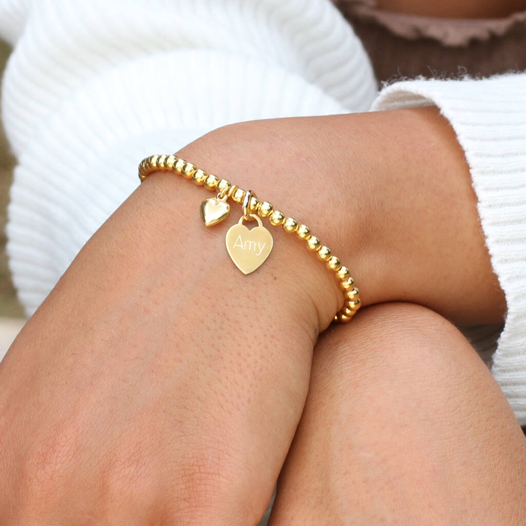 Personalised 18ct Gold Plated Charm Ball Bracelet, 1 of 4