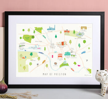 Map Of Preston Art Print By Holly Francesca | notonthehighstreet.com