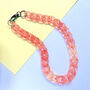 Chunky Terracotta Orange Acrylic Link Necklace, thumbnail 4 of 7