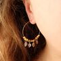 Gemstone Oversized Bohemian Hoop Earrings, thumbnail 1 of 4