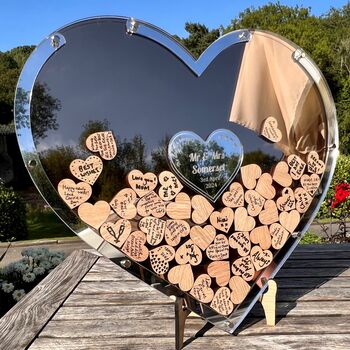 Personalised Wedding Guest Book Alternative – Heart Drop Box, 7 of 8
