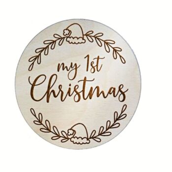My First Christmas Gift Baby Wooden Plaque Sign, 3 of 3