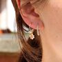 Daisy Beaded Earrings On Gold Plated Hoops, thumbnail 2 of 12