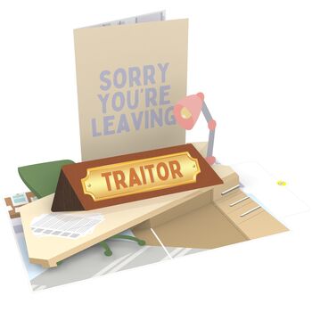 Farewell Traitor 3D Pop Up Funny Leaving Goodbye Card, 6 of 8