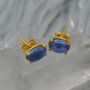 Kyanite Stud Earrings: Sterling Silver Or Gold, thumbnail 2 of 6
