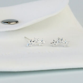 Sterling Silver Tiny Star Constellation Stud Earrings, 2 of 6