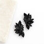 Black Leaf Crystal Stud Earrings, thumbnail 2 of 3