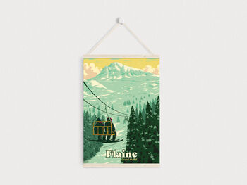 Flaine Ski Resort France Travel Poster Art Print, 5 of 7