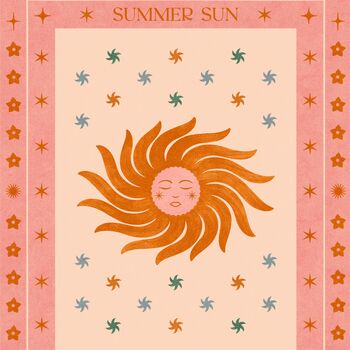 Summer Sun, Celestial Sun Art Print, Boho Poster, 3 of 3