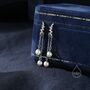 Cz Constellation Dangling Pearls Stud Earrings, thumbnail 1 of 10