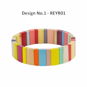 Stripe Festival Friendship Bracelet Enamelled Metal, 10 of 12