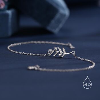 Sterling Silver Olive Branch Bracelet, 2 of 12
