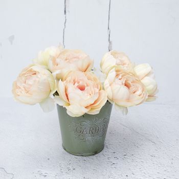 Artificial Soft Apricot Peony Bunch, 6 of 8