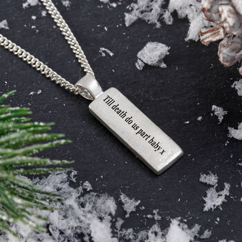 Roman Numerals Silver Ingot Pendant, 4 of 8