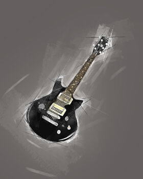 Electric Guitar Unfinished Sketch Print, 2 of 4