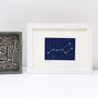 Big Dipper Constellation Woodblock Print, thumbnail 2 of 4