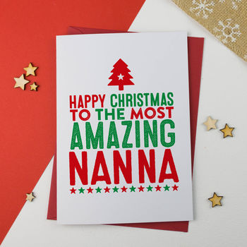 Amazing Nan, Nanny, Gran, Grandma Christmas Card, 5 of 6