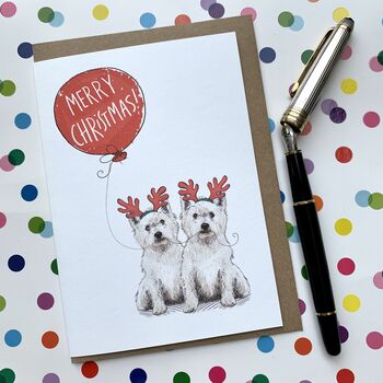 West Highland Westie Christmas Card, 2 of 2