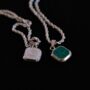 Black Green Opal Pendant Necklace Mens Necklace, thumbnail 4 of 5