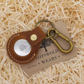 Personalised Apple Air Tag Genuine Leather Keychain, 5 of 6