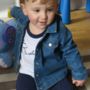 Personalised Name Baby Denim Jacket With Space Rocket, thumbnail 4 of 4
