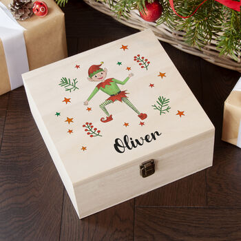 Personalised Boy Elf Christmas Eve Box, 6 of 12