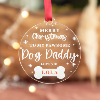 Personalised Dog Daddy Christmas Bauble, 3 of 5