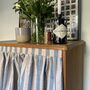 Velcro Sink Skirt, Blue And Beige Bespoke Stripy Cabinet Curtain, thumbnail 3 of 6